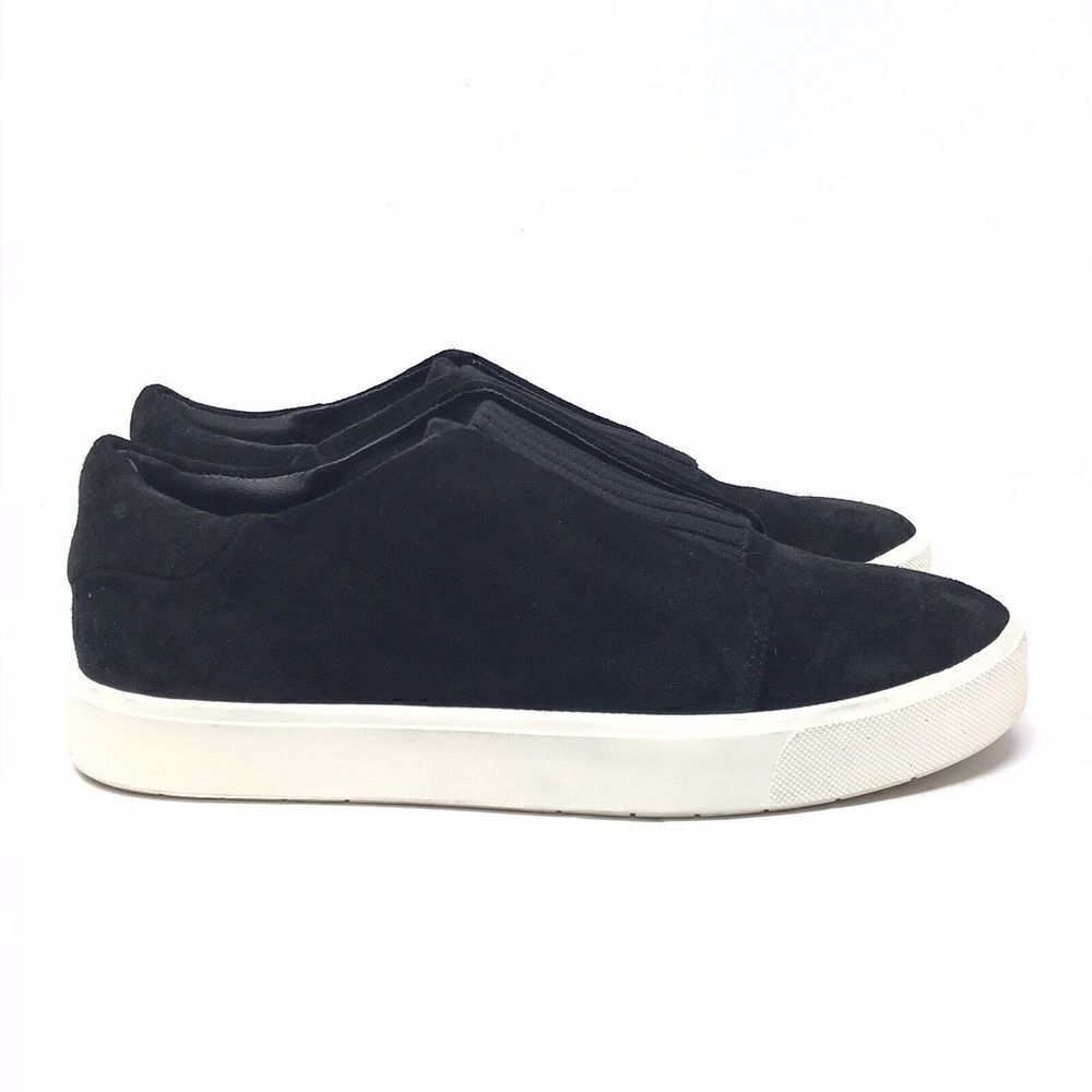 Vince Suede Cantara Sneakers Women's Black White Suede Slip On Shoes Size 6
